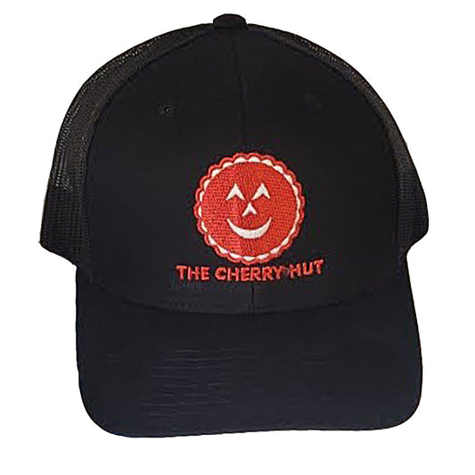 Cherry Hut Snap Back Hat - Black/black mesh back