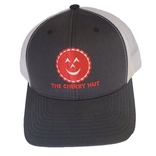 Cherry Hut Snap Back Hat - Charcoal/white mesh back